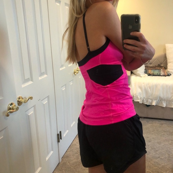 SOLD Lululemon Hot pink Tank top w a built in bra - Picture 2 of 4
